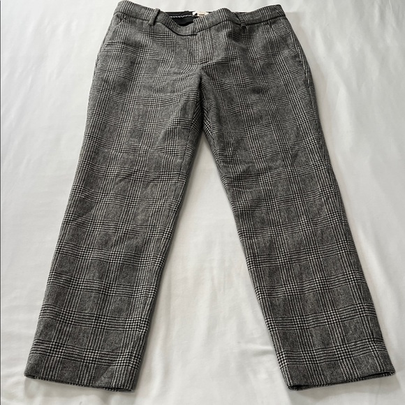J Crew Factory Black/White Plaid Wool Blend Pants - Picture 2 of 6